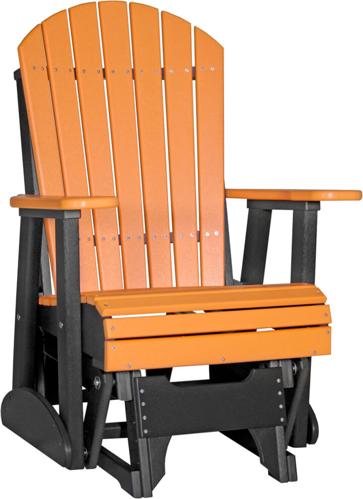 Luxcraft Adirondack  Glider Chair - Tangerine on Black