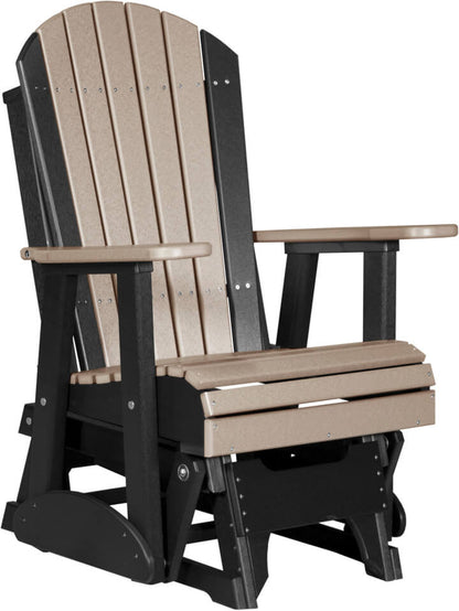 Luxcraft Adirondack  Glider Chair - Weatherwood on Black