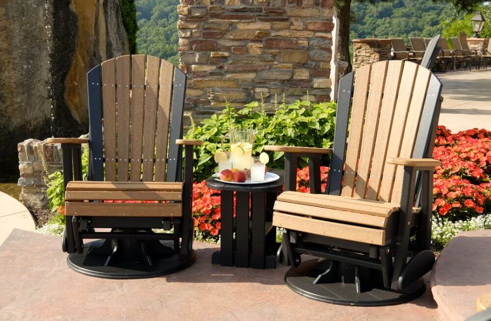 Amish Luxcraft - Poly Adirondack Outdoor Swivel Glider Chair (Recycled plastic)