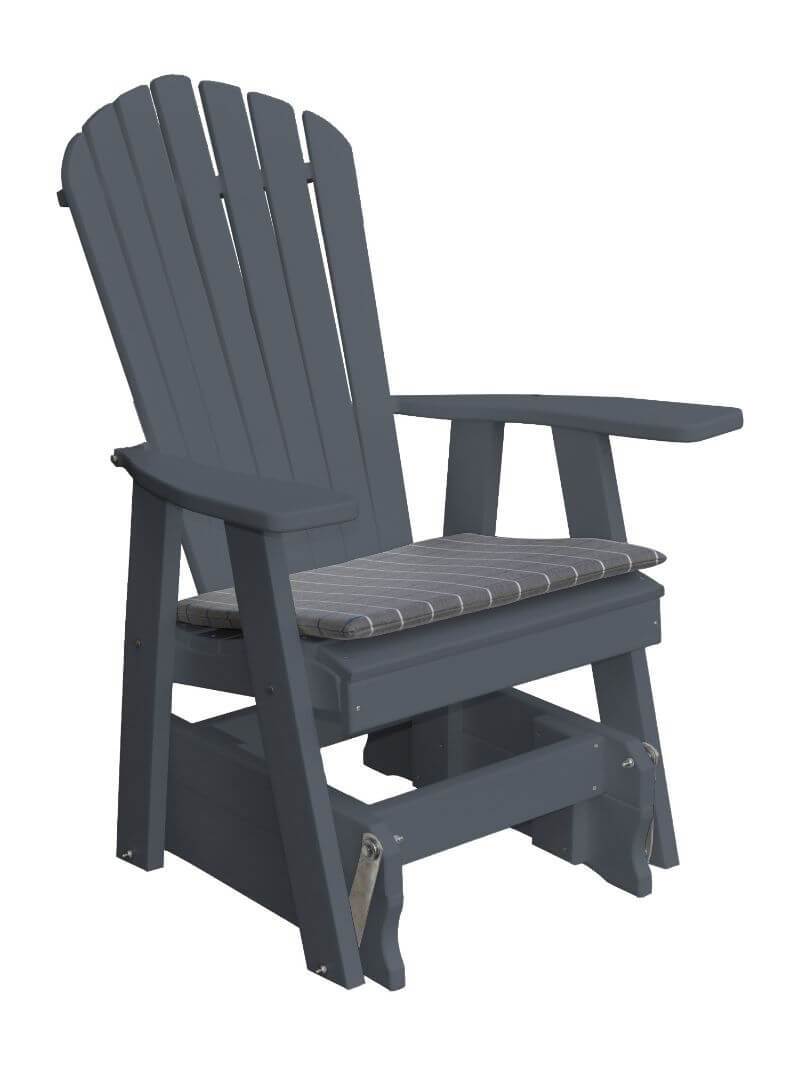 A&L Furniture Recycled Plastic Poly Adirondack Glider Chair (923) - Dark Gray