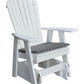 A&L Furniture Recycled Plastic Poly Adirondack Glider Chair (923) - White