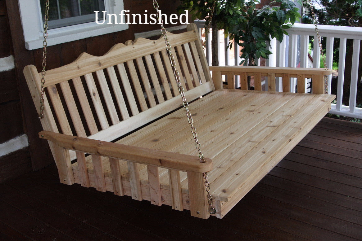 Amish A&L Furniture - Royal English Swing Bed - Pine - 4ft, 5ft, 6ft 461 463