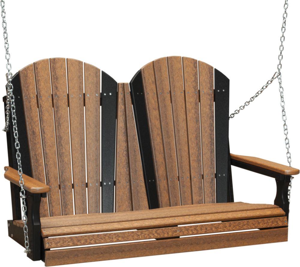 4ft Luxcraft Amish Adirondack Poly Porch Swing (Recycled Plastic)
