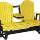 5 Foot Luxcraft Amish Poly Adirondack - Double Glider Bench (with Flipdown Table & Cup Holders)