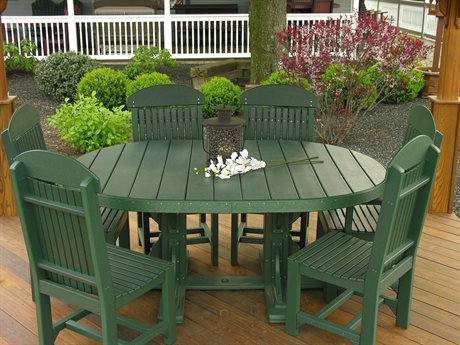 Luxcraft Poly 7 Piece Oval Dining Set - Oval Table & Captains Chairs