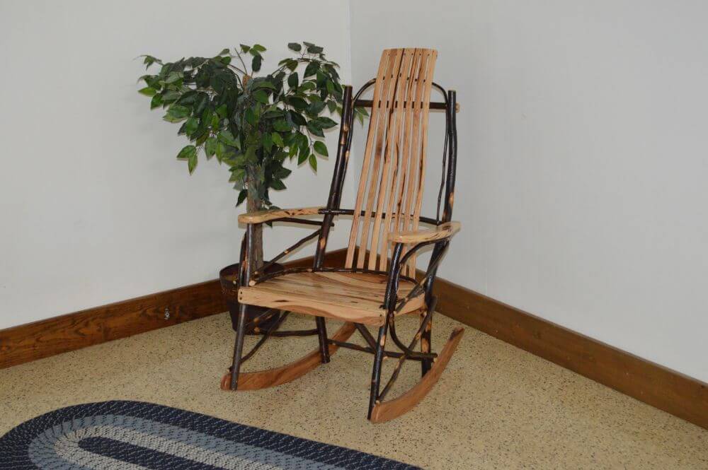 A&L FURNITURE AMISH BENTWOOD HICKORY ROCKING CHAIR 7-SLAT