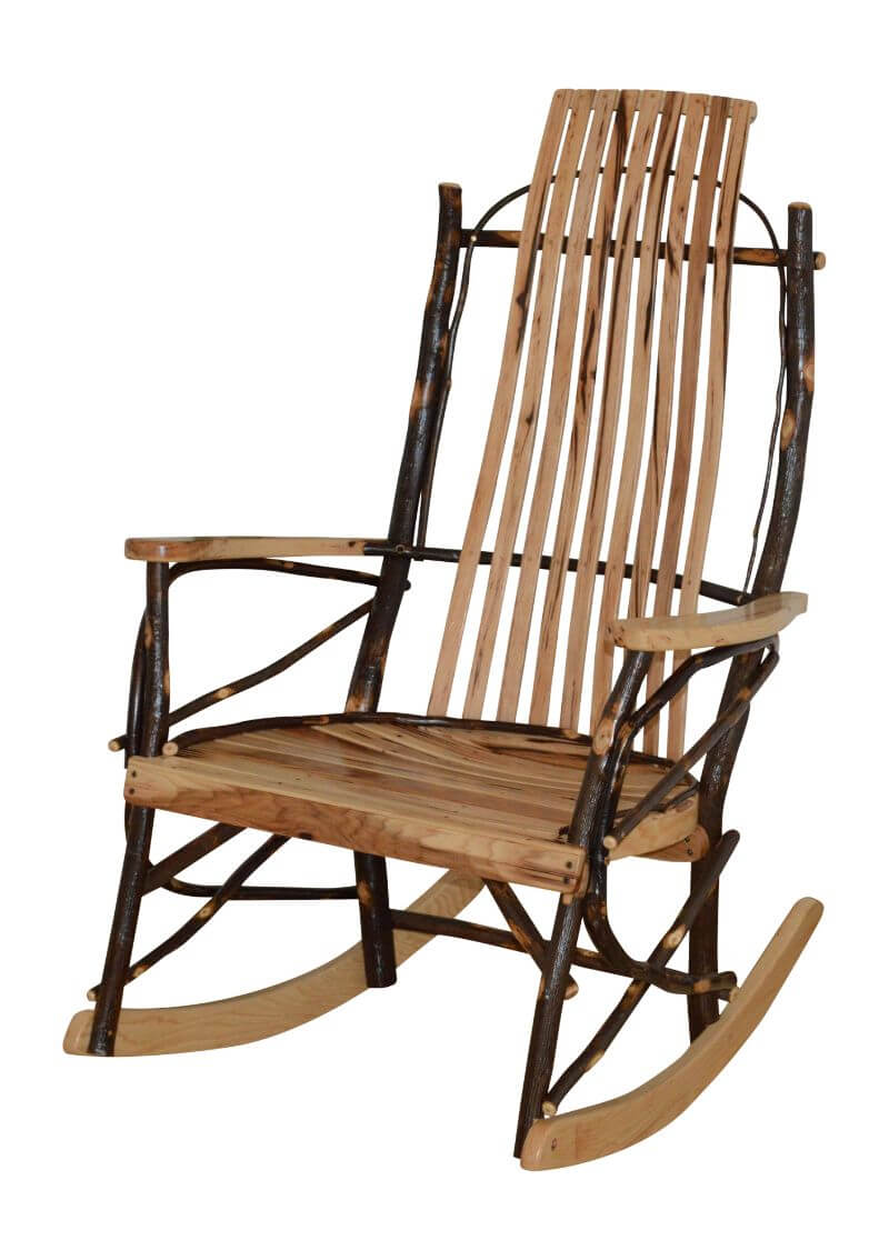 A&L FURNITURE AMISH BENTWOOD HICKORY ROCKING CHAIR 9-SLAT