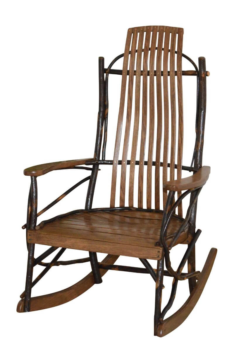 A&L FURNITURE AMISH BENTWOOD HICKORY ROCKING CHAIR 9-SLAT