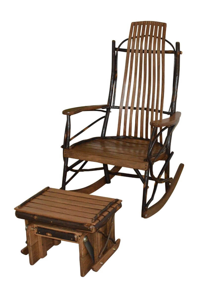 A&L FURNITURE AMISH BENTWOOD HICKORY ROCKING CHAIR 9-SLAT