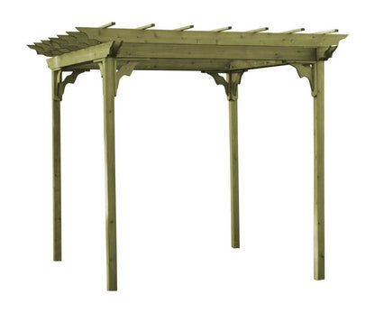 A&L Furniture 8x8 Cedar Pergola Kit Linden Leaf Stain