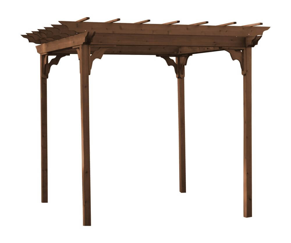 A&L Furniture 8x8 Cedar Pergola Kit Mushroom Stain