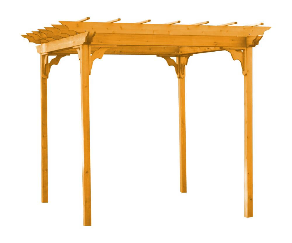 A&L Furniture 8x8 Cedar Pergola Kit Natural Stain