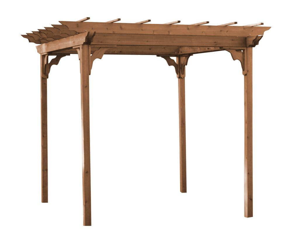 A&L Furniture 8x8 Cedar Pergola Kit Oak Stain