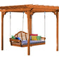A&L Furniture 8x8 Cedar Pergola Swing Bed Redwood Stain