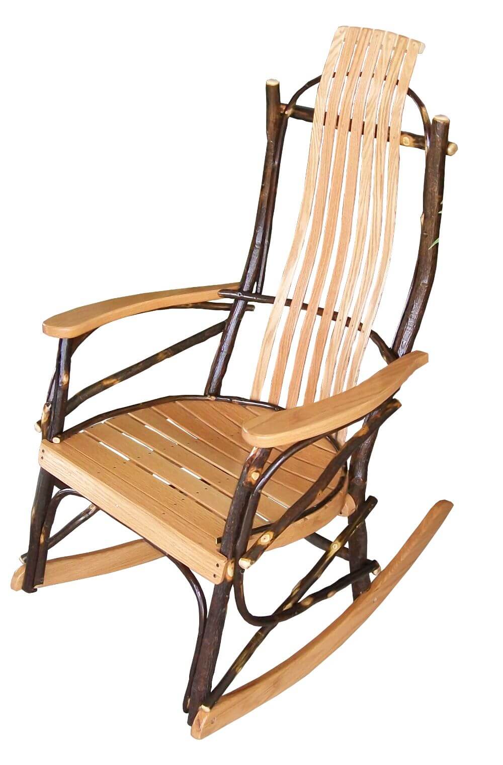 A&L FURNITURE AMISH BENTWOOD HICKORY ROCKING CHAIR 7-SLAT