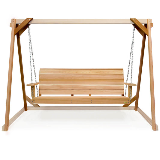 All Things Cedar 8ft A-Frame Stand & 5ft Porch Swing