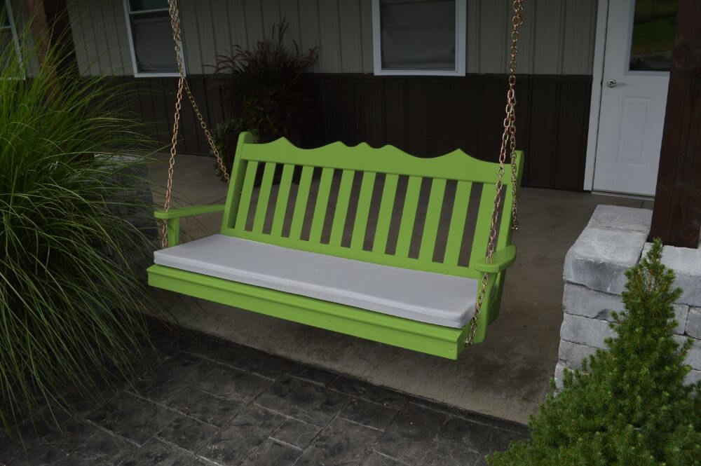 Amish A&L Furniture 5ft Royal Swing Pine Lime Green