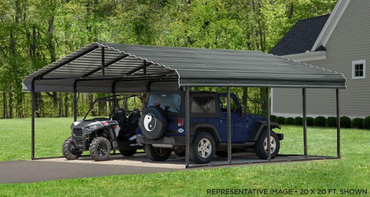 Arrow Carport Kit 20x24 Charcoal CPHC202407 