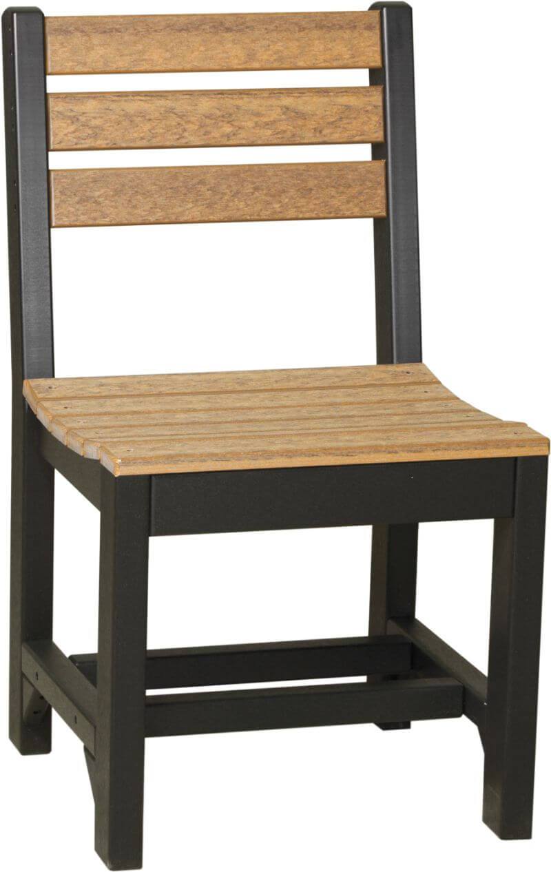 Amish Luxcraft Poly Island side chair (Antique Mahogany on Black)