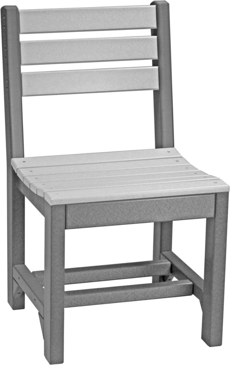 Amish Luxcraft Poly Island side chair (Dove Gray on Slate)