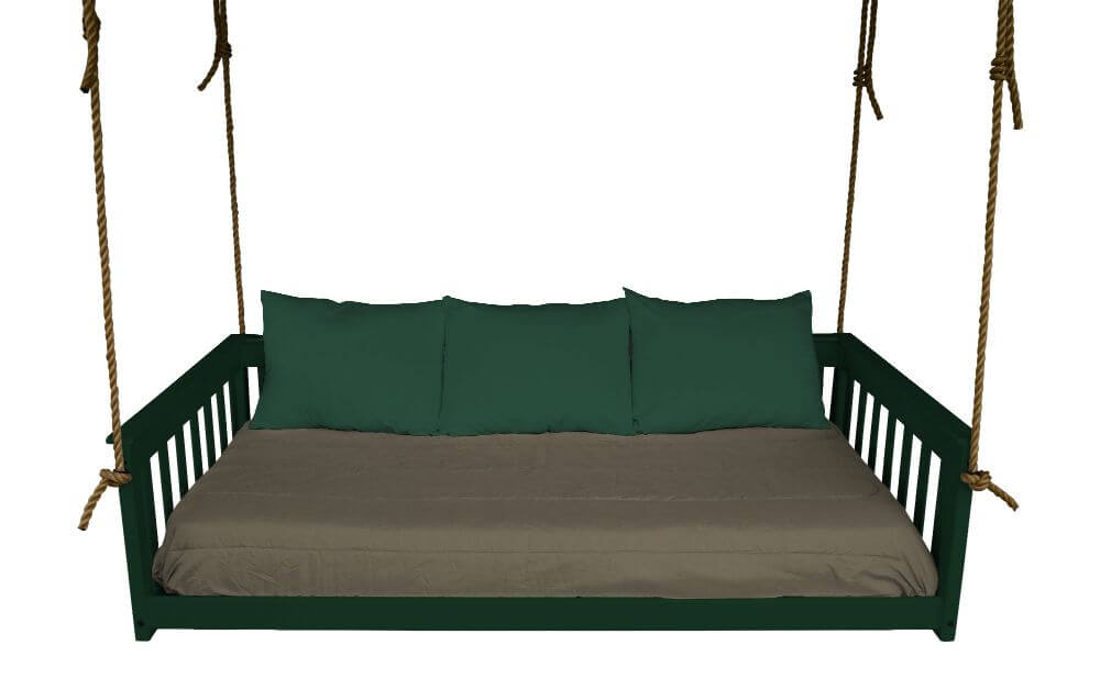 A&L Furniture Mission Style Hanging Day Bed with Ropes - Twin & Full Size - Pine