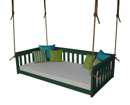 A&L Furniture Mission Style Hanging Day Bed with Ropes - Twin & Full Size - Pine