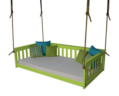 A&L Furniture Mission Style Hanging Day Bed with Ropes - Twin & Full Size - Pine