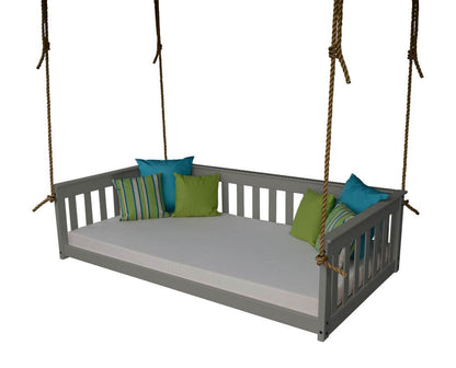 A&L Furniture Mission Style Hanging Day Bed with Ropes - Twin & Full Size - Pine