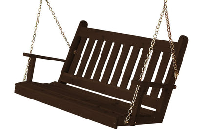 Amish A&L Furniture Traditional English Porch Swing - Cedar Wood - 4ft, 5ft, 6ft