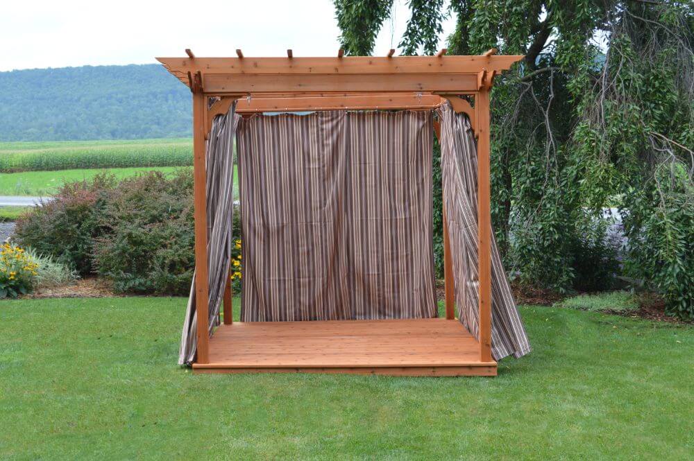 8' x 8' Wood Pergola Cedar with Deck and Swing Hangers