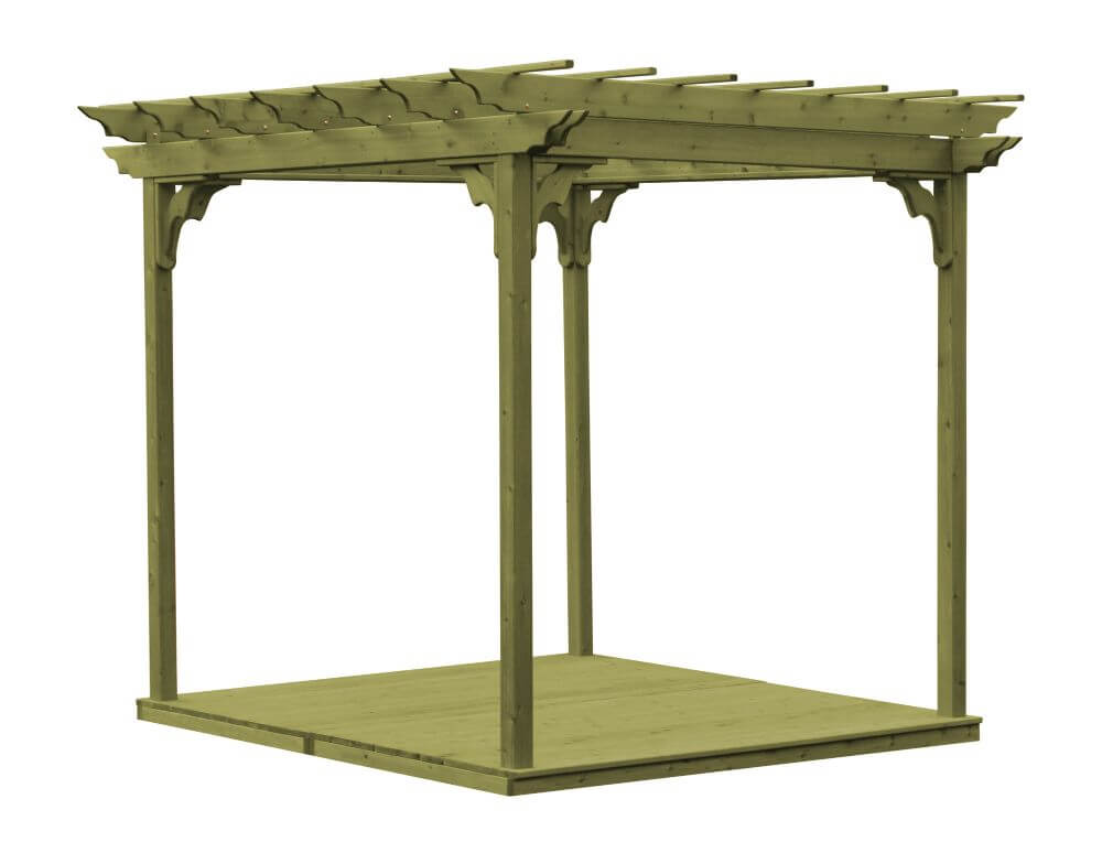 8' x 8' Wood Pergola Cedar with Deck and Swing Hangers