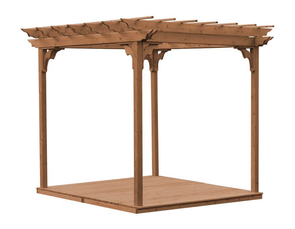 8x8 Wood Pergola Cedar with Deck and Swing Hangers