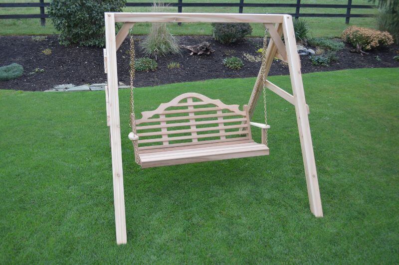 A&L Furniture 4x4 6ft A-Frame Cedar Swing Stand (Hangers Included)