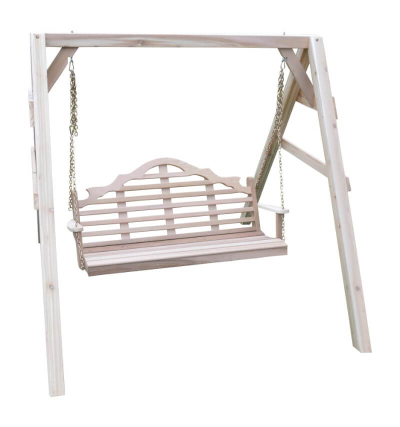 A&L Furniture 4x4 6ft A-Frame Cedar Swing Stand (Hangers Included)