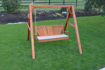 A&L Furniture 4x4 5ft A-Frame Cedar Swing Stand (Hangers Included)