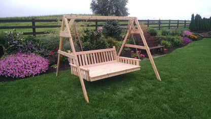 A&L Furniture 2x4 6ft A-Frame Cedar Swing Stand (Hangers Included)