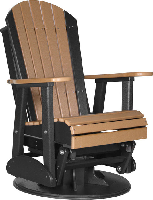 Luxcraft Outdoor Swivel Glider Chair - Chestnut Brown on Black