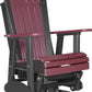 Luxcraft Adirondack Swivel Glider Chair - Cherrywood on Black