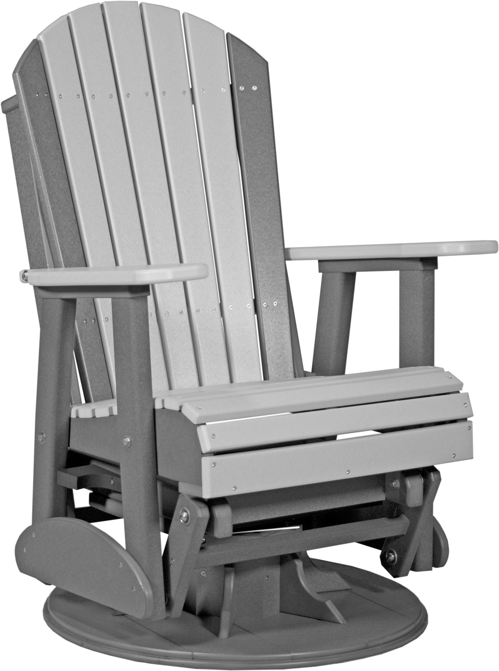 Luxcraft Adirondack Swivel Glider Chair - Dove Gray on Slate