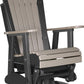 Luxcraft Adirondack Swivel Glider Chair - Weatherwood on Black