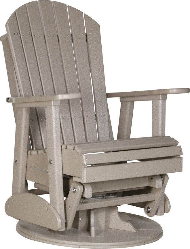 Luxcraft Adirondack Swivel Glider Chair - Weatherwood 