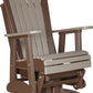 Luxcraft Outdoor Swivel Glider Chair - Weatherwood on Chestnut Brown