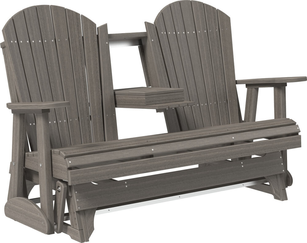 Oceanside Outdoor Poly Lumber Double Glider with Cupholder