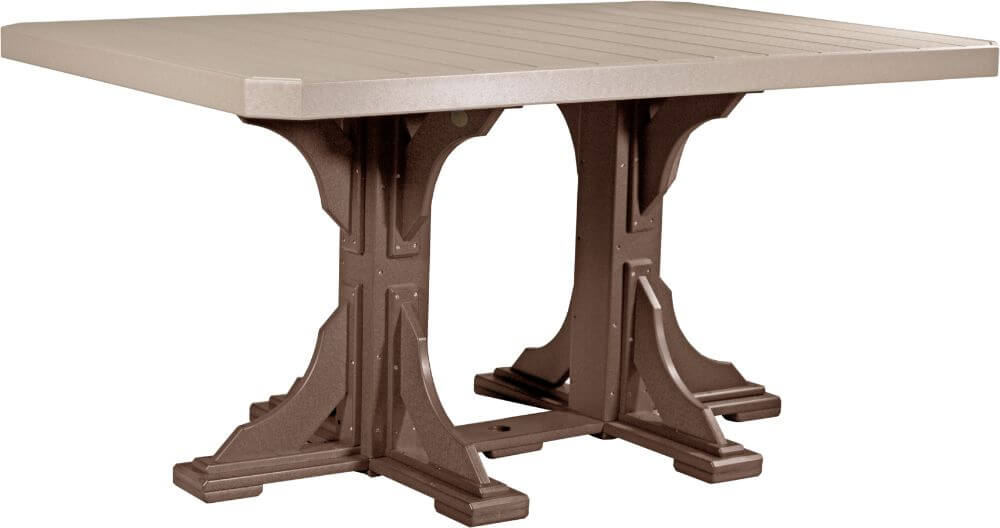 Luxcraft 4' x 6' Poly Rectangular Table - Counter Height (with umbrella hole)