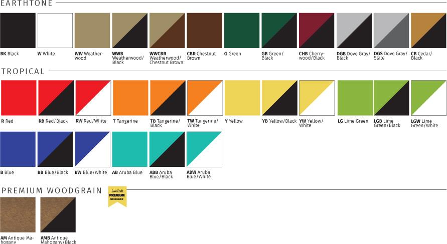 Luxcraft Color Chart