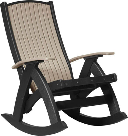 Luxcraft Poly Comfort Rocker Weatherwood on Black