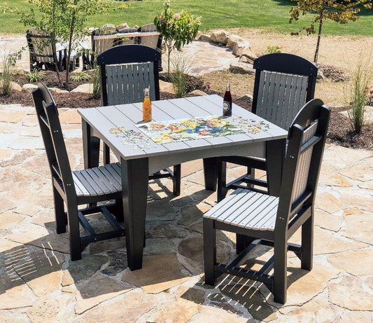 Luxcraft Poly 5 Piece Dining Set - 44" Square Dining Table & 4 Chairs