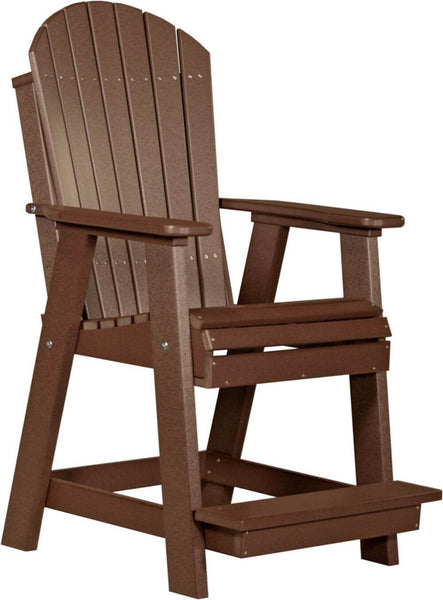 Luxcraft Poly Adirondack Balcony Chair and Table Set Counter Height - Cedar on Black