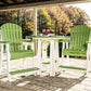 Poly Adirondack Chair and Table Set Lime Green on White