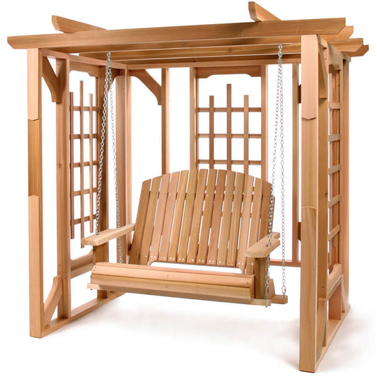 All Things Cedar Arbor Pergola Swing Set 